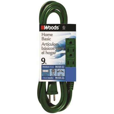 CCI Cord Ext Indr 3Out16/3X9Ft Grn 0864